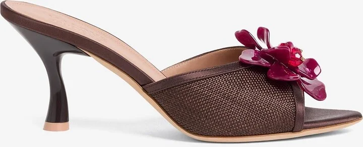 Cyd 70 Flower Embellished Raffia Sandals
