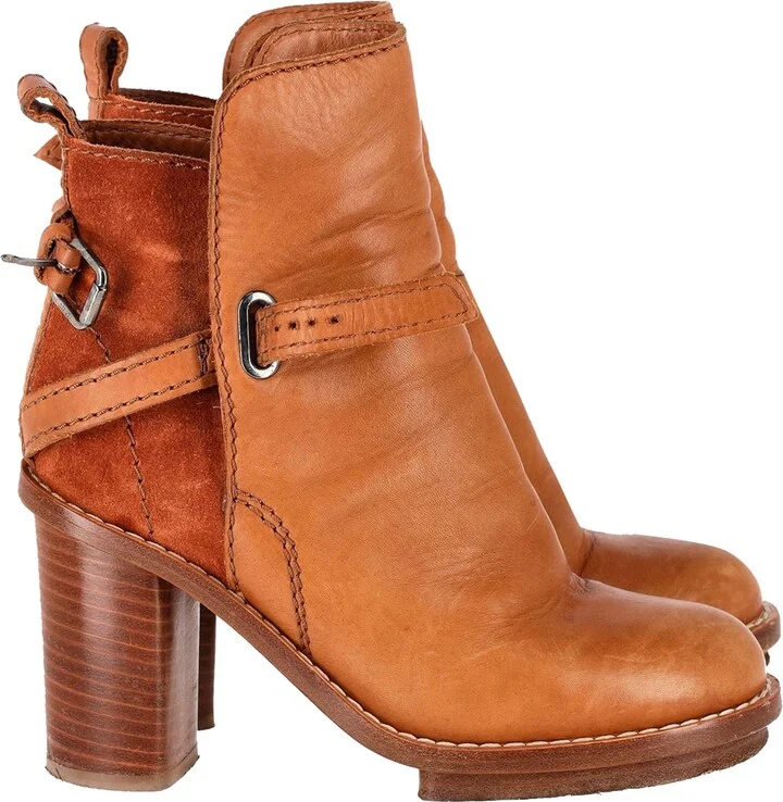 Cypress Con Ankle Boots in Brown Leather