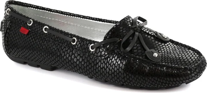 Black Snake Print Leather
