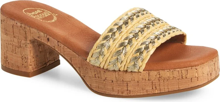 Cypress Raffia Platform Slide Sandal