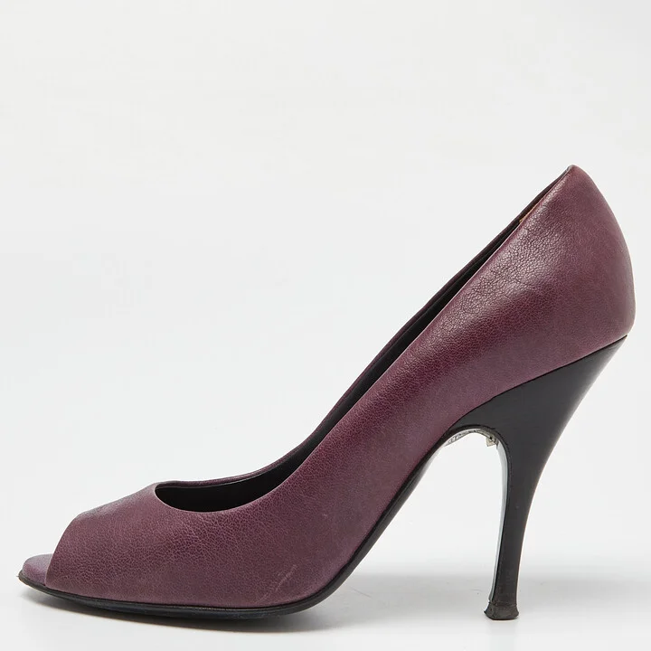 D & G Burgundy Leather Peep Toe Pumps Size 38
