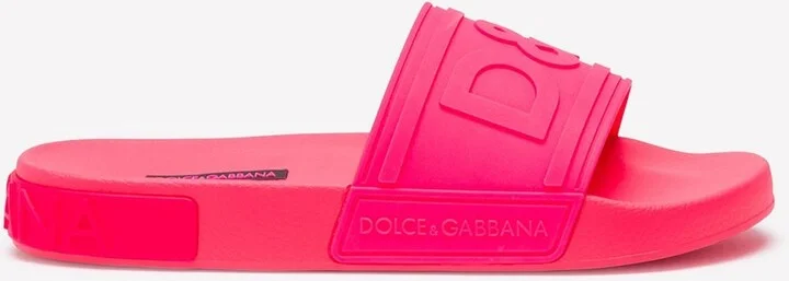 D&G Logo Fluorescent Rubber Beach Slides