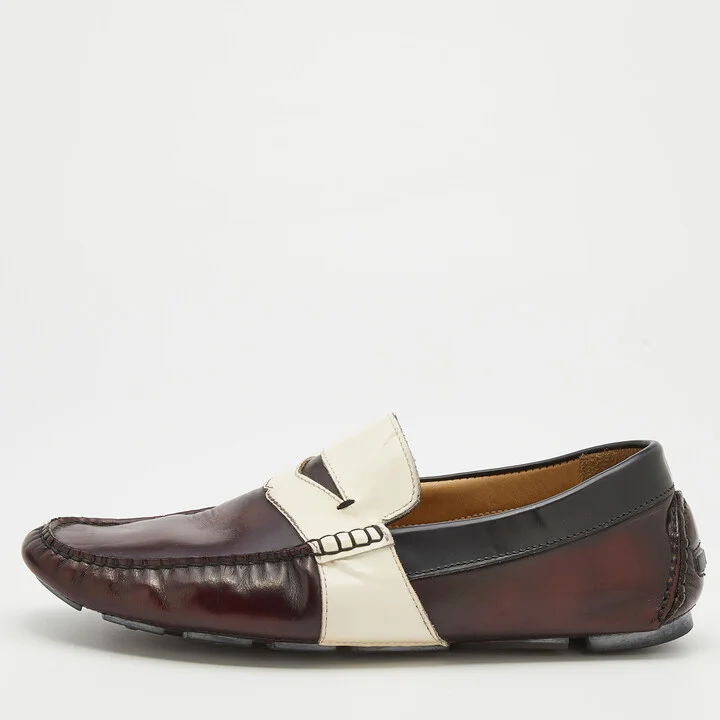 D & G Multicolor Leather Penny Slip On Loafers Size 42