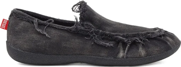 D-Shock Moc frayed-detail loafers