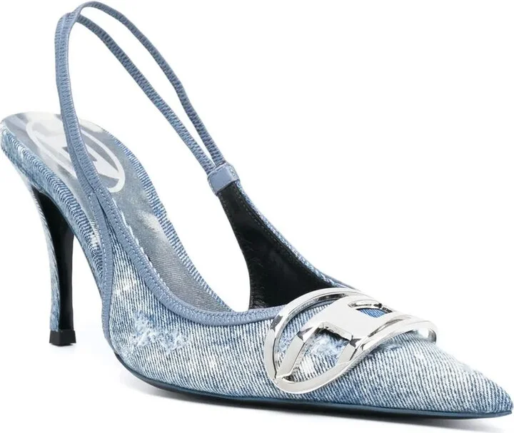 D-Venus 80mm denim slingback pumps - Image 2