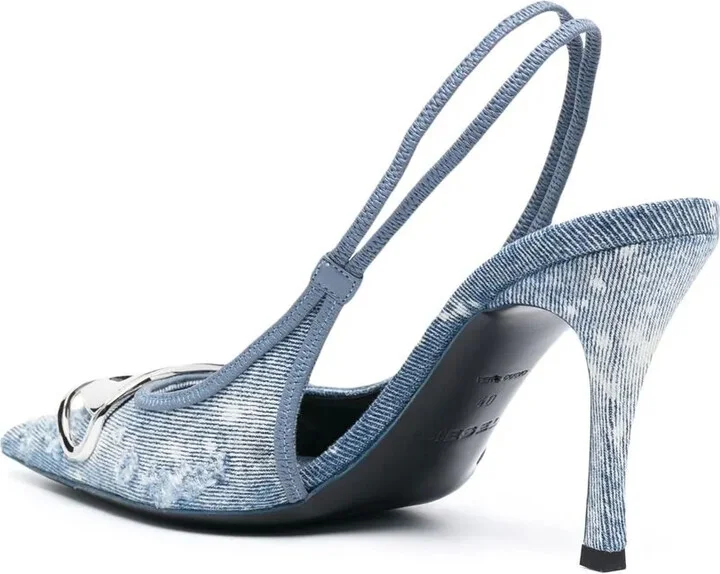 D-Venus 80mm denim slingback pumps - Image 3