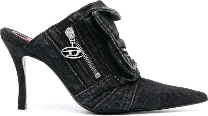 D-Venus Pocket 100mm denim mules