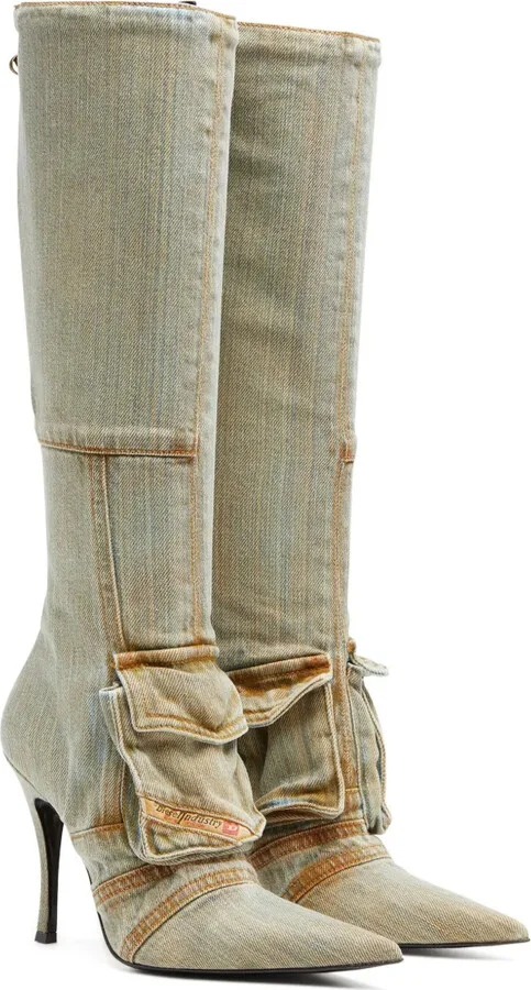 D-Venus Pocket denim knee-high boots - Image 2