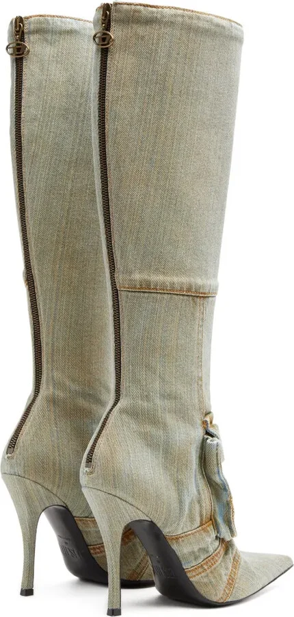 D-Venus Pocket denim knee-high boots - Image 3