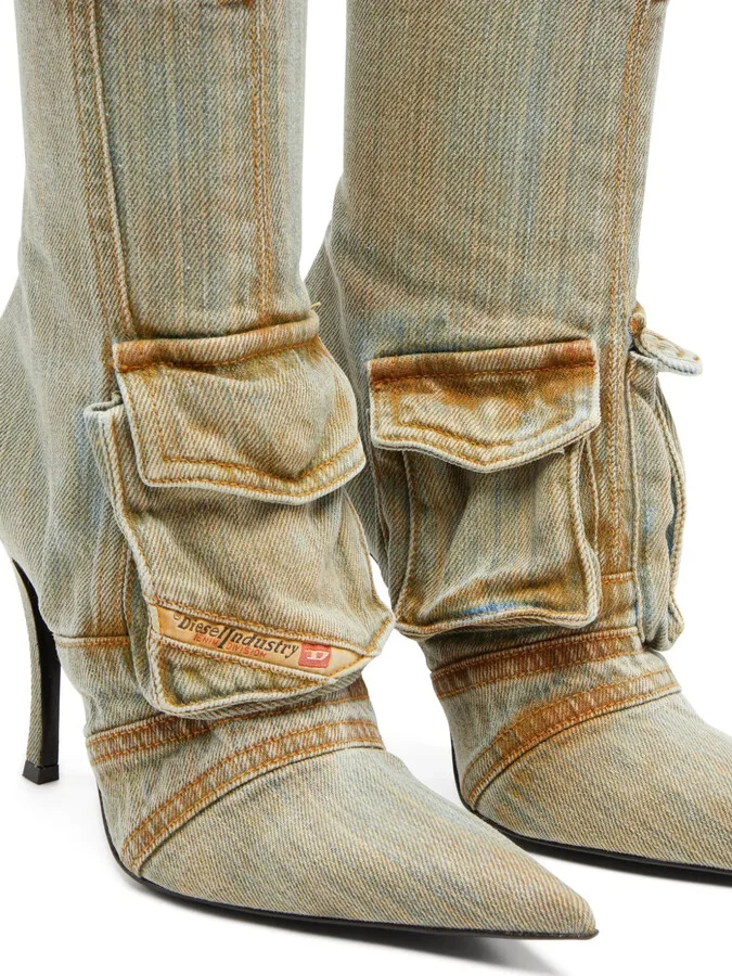 D-Venus Pocket denim knee-high boots - Image 4