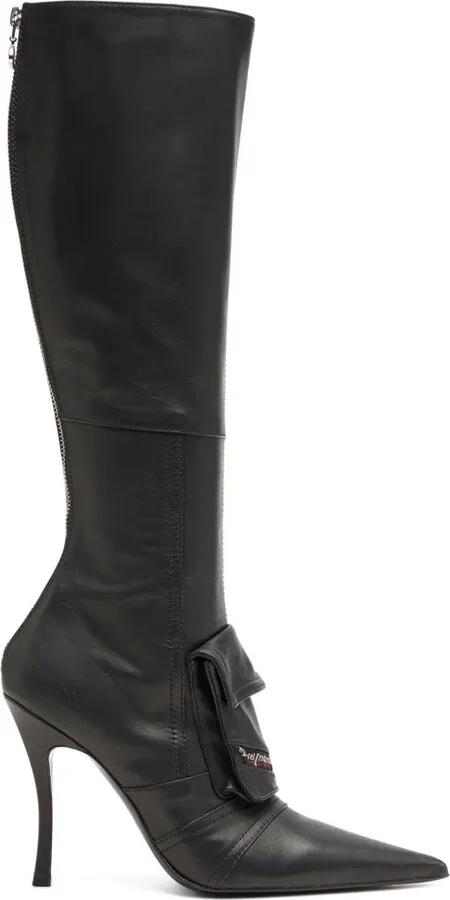 D-Venus Pocket leather knee-high boots