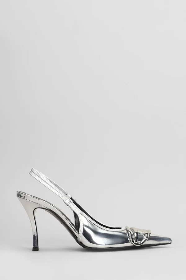 D Venus Pumps In Silver Leather