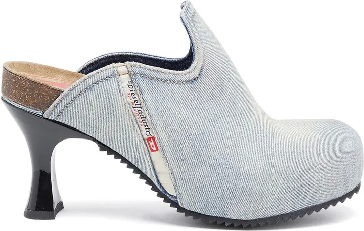 D-Woodstock W 80mm denim mules