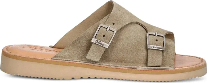 D110 double-buckle suede sandals