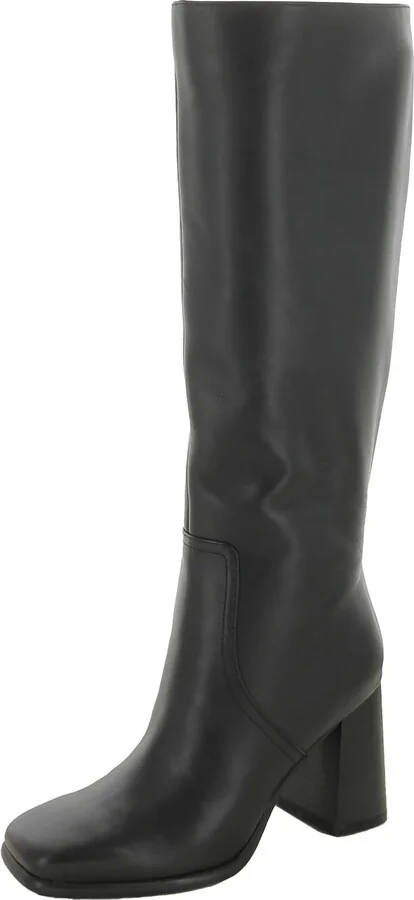 Dacea Womens Leather Square Toe Knee-High Boots