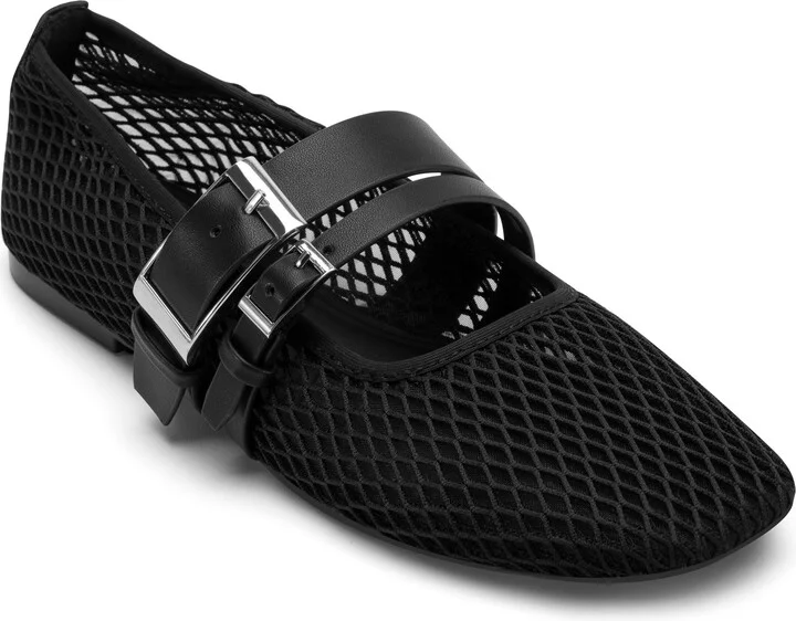 Dade Buckle Strap Mesh Ballet Flat
