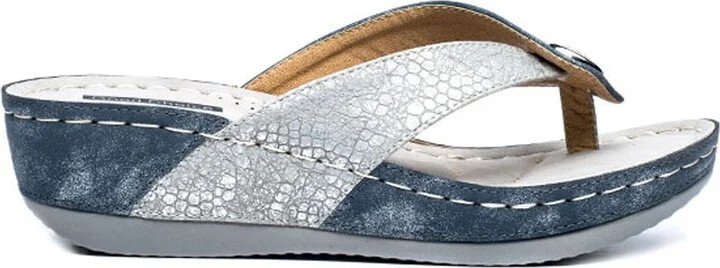 Dafni Snakeskin Embossed Wedge Sandal - Image 3