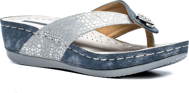 Dafni Snakeskin Embossed Wedge Sandal