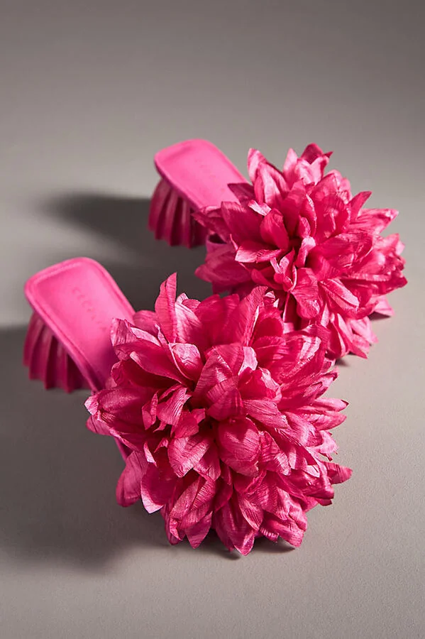 Dahlia 3D Floral Square-Toe Block Heels - Image 2