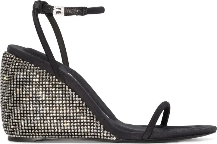 Dahlia crystal-embellished wedge 105mm sandals