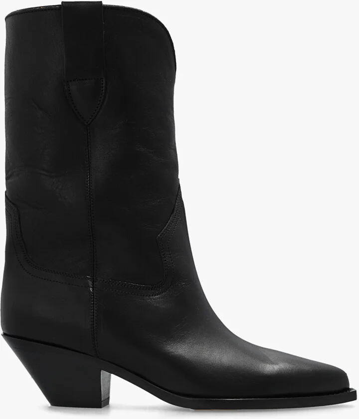 ‘Dahope’ Leather Cowboy Boots, , - Black