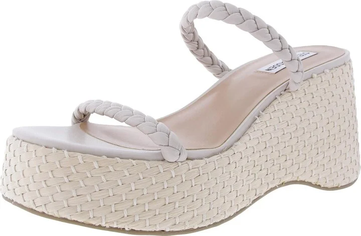 DAIJA Womens Woven Faux Leather Platform Sandals