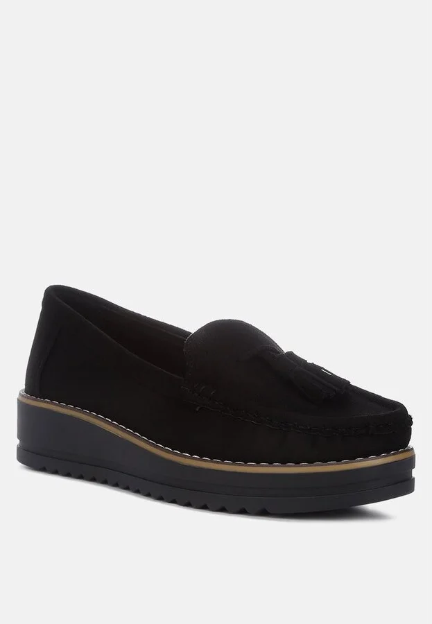 Daiki Platform Lug Sole Tassel Loafers - Image 7