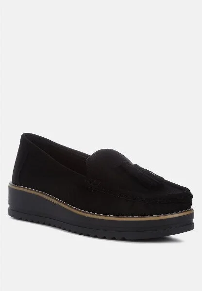 Daiki Platform Lug Sole Tassel Loafers Women - Image 3