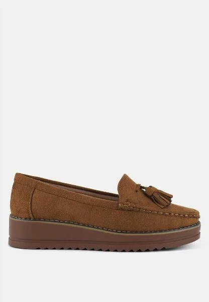 Daiki Platform Lug Sole Tassel Loafers Women