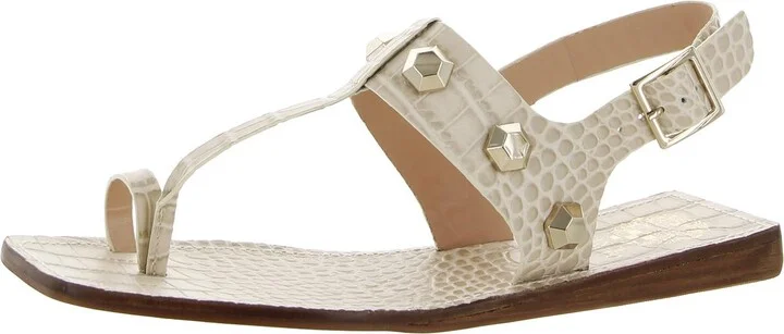 Dailette Womens Leather Ankle Strap Thong Sandals