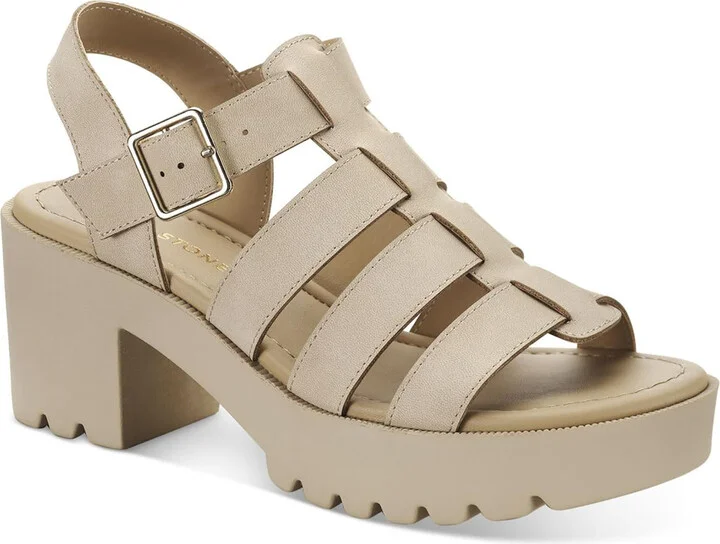 Daisee Womens Faux Leather Platform Block Heels