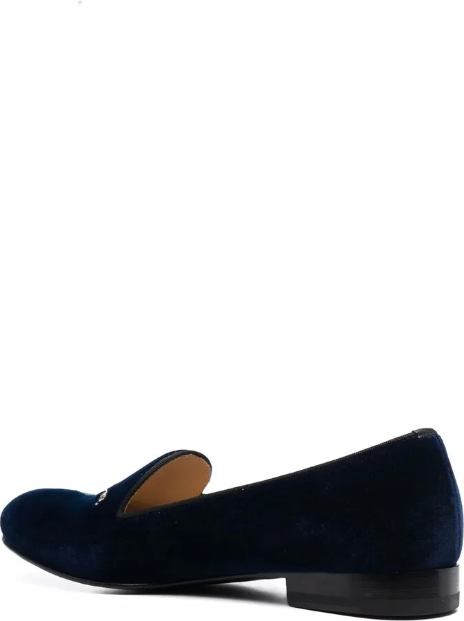Daisy embroidered velvet slippers - Image 3