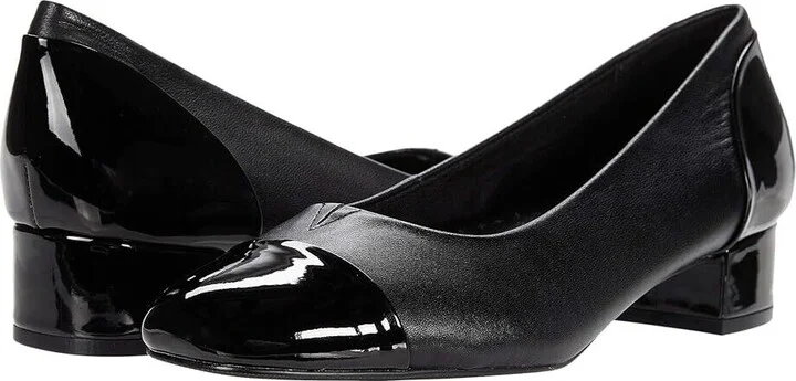 Daisy Pumps Women's US 11 Black Leather Square Toe Block Heel FZP479