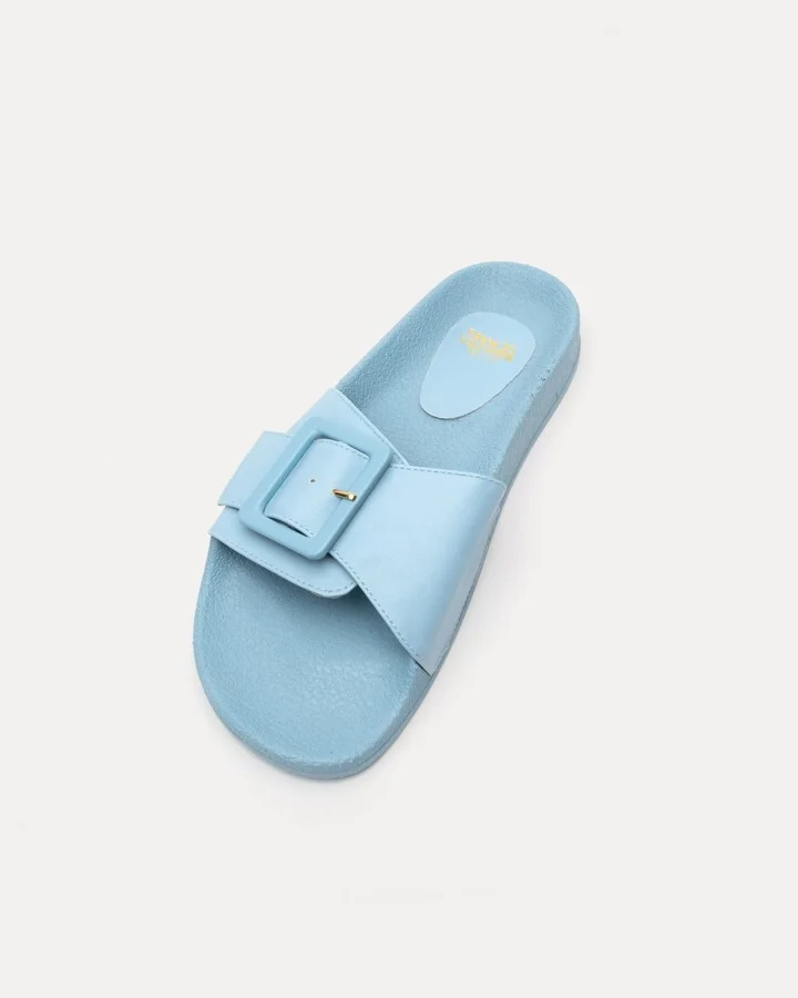 Daisy Slide - Vegan Leather Light Blue