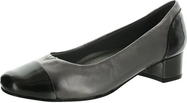 Daisy Womens Leather Patent Loafer Heels