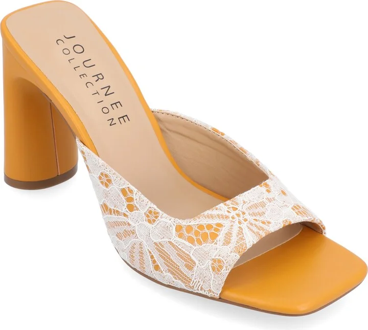 Daivia Lace Block Heel Sandal