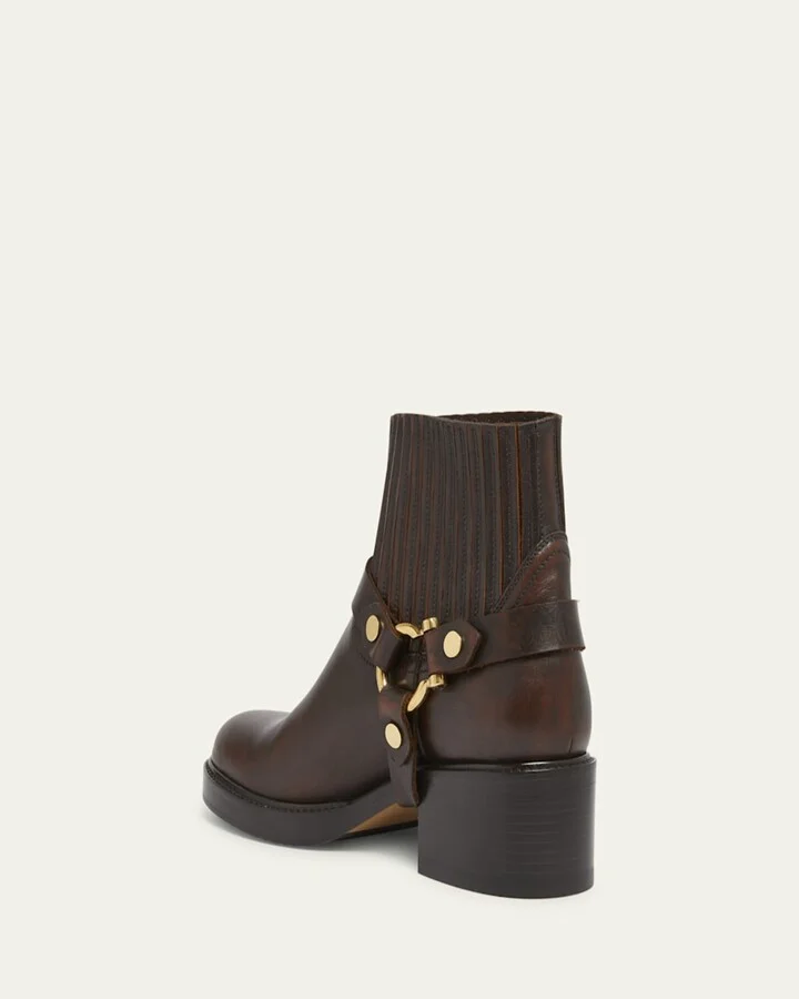 Dakota Leather Harness Moto Ankle Booties - Image 2