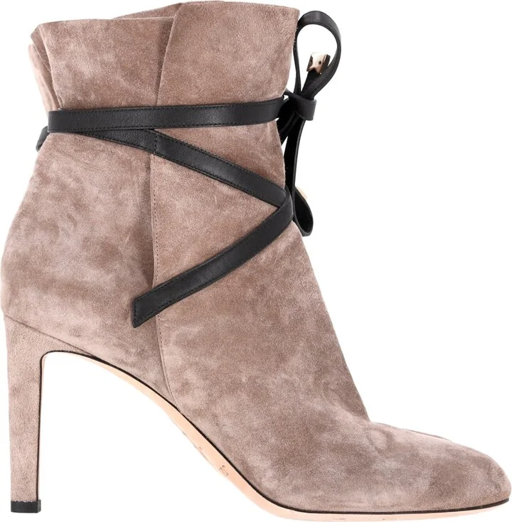 Dalal 85 Booties in Beige Suede