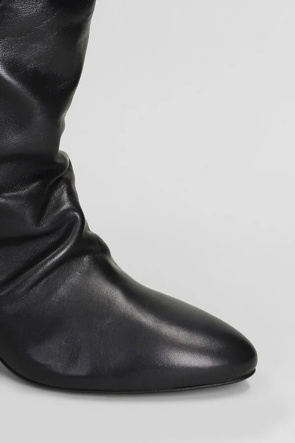 Dalby High Heels Ankle Boots In Black Leather - Image 5
