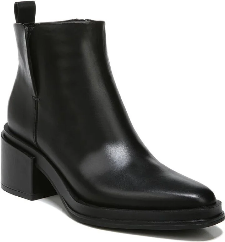 Dalden Womens Leather Square Toe Ankle Boots