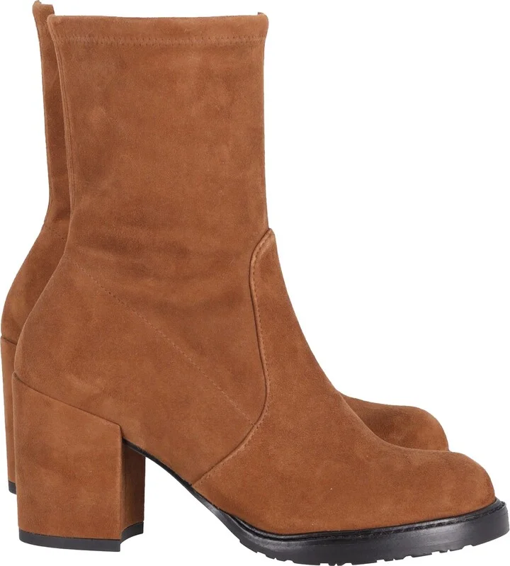 Dalenna Sock Ankle Boots in Tan Suede