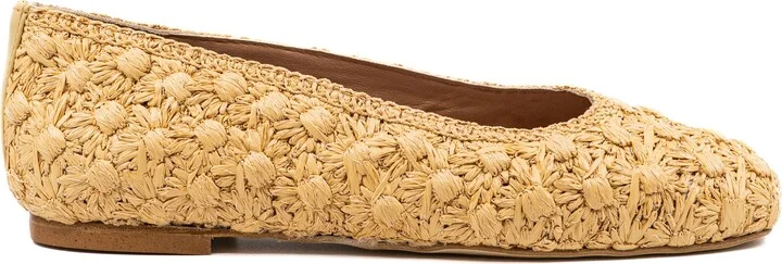 Dalia Flower Raffia Ballerina