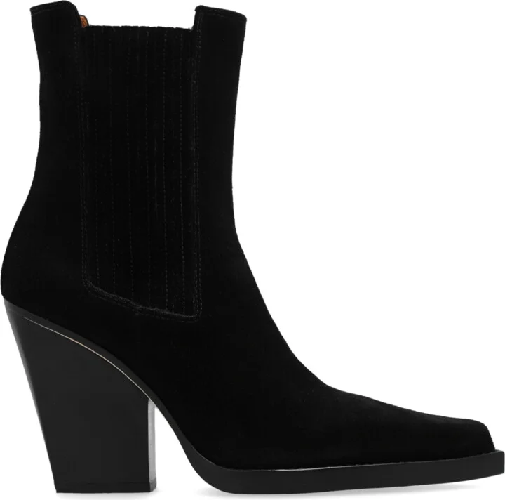 ‘Dallas’ Heeled Ankle Boots, , - Black