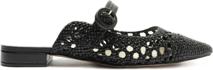 Dallas interwoven leather mules