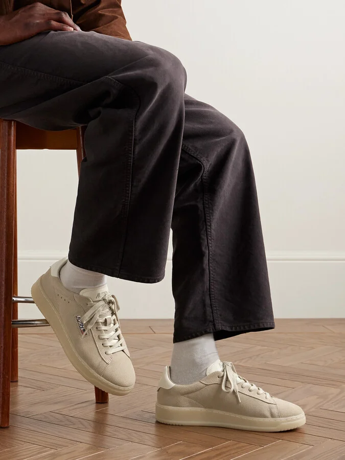 Dallas Leather-Trimmed Suede Sneakers - Image 2