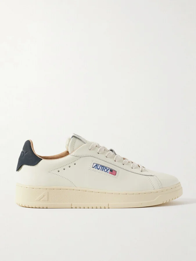 Dallas Nubuck-Trimmed Leather Sneakers
