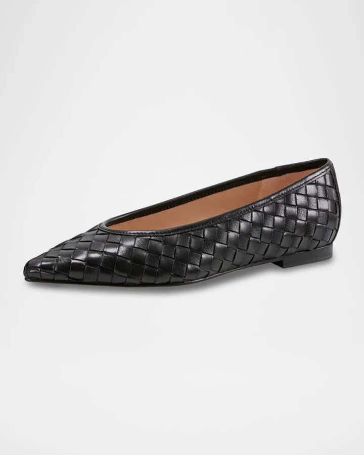 Damaria Woven Leather Ballerina Flats - Image 2