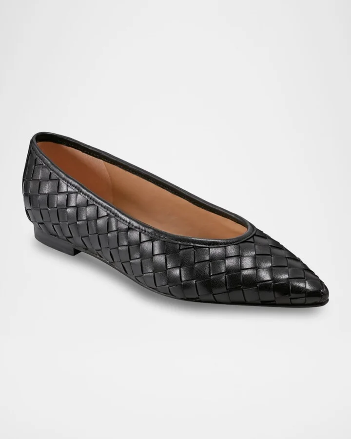 Damaria Woven Leather Ballerina Flats - Image 3