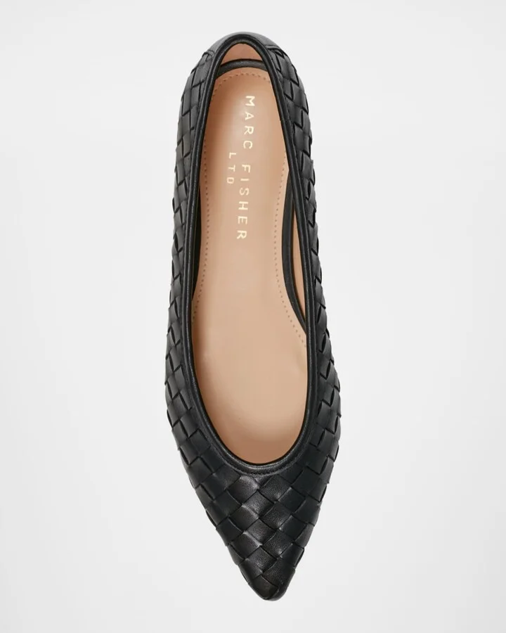 Damaria Woven Leather Ballerina Flats - Image 4