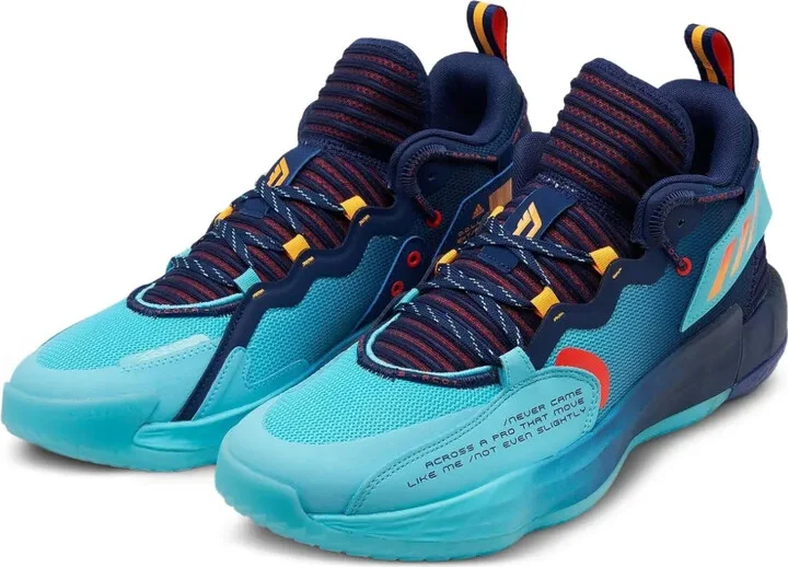 Dame 7 EXTPLY "Dark Blue/Pulse Aqua-Solar Red" sneakers - Image 2
